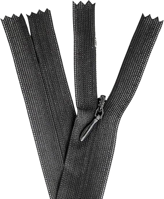 Black Zipper 10 inch Heavy Duty Zipper Invisible Sewing Plastic Pants Dress Zippers for Sewing Crafts 10" Hidden