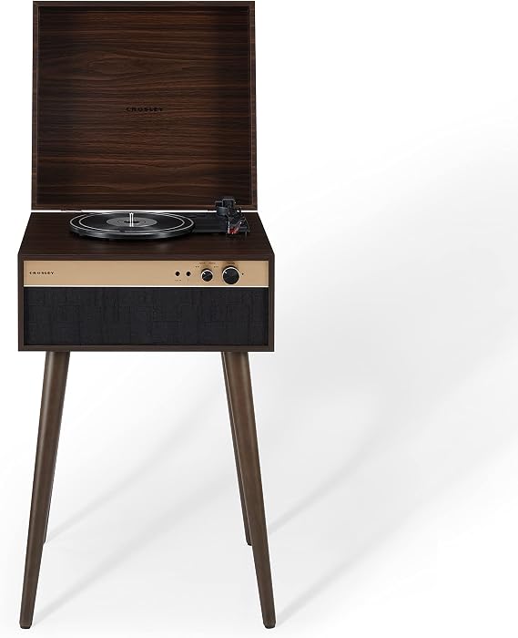 Crosley Jasper Bluetooth Record Player with 3-Speed Turntable & Built-in