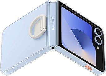 Samsung Galaxy Z Flip 7 FE, Flip 6 Clear Phone Case, Protective Cover with Built-in Ring, US Version, Clear