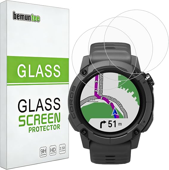 bemunteeベムンティー COROS NOMAD用スクリーンプロテクター 3枚パック 硬度9Hの強化ガラス 傷防止 気泡なし