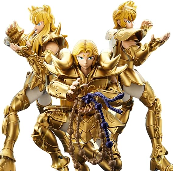 HiPlay Saint Seiya Series Gold Saint, Set of 3, Total Height: Approx. 5.9 inches (150 mm), Color-coded Plastic Model Assembly Kit