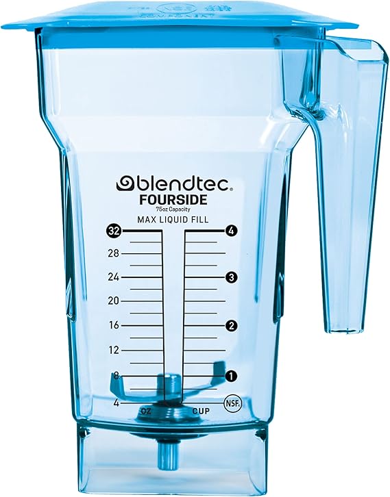Blendtec 75oz FourSide Commercial Jar, 32oz Blending Capacity, Blue