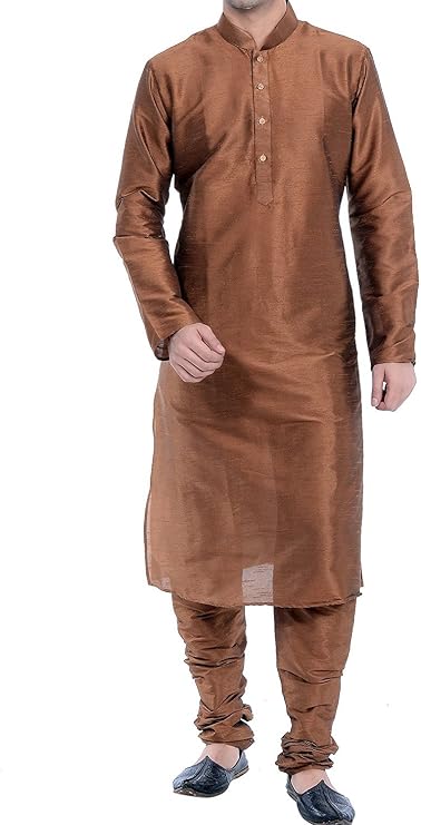 ROYAL FOCIL Diwali Special Silk Blend Brown Men's Kurta Pyjama