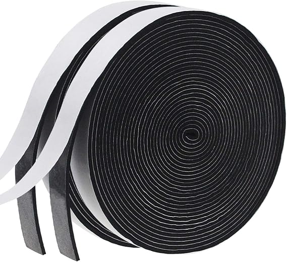Weather Stripping Door Seal Strip for Doors and Windows, 1In x 1/8In x 33Ft x 2 Roll Foam Insulation Tape Self Adhesive,Sound Proof,Weatherstrip,Pipe Cooling, Air Conditioning Seal Strip