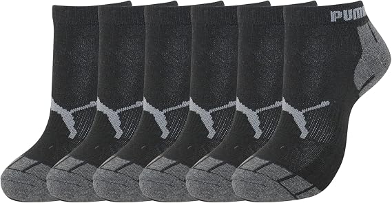 PUMA Men's 6-Pack Low Cut Socks, Charcoal, 10-13 US, P116380-010