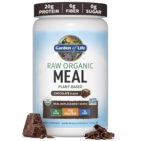 Garden of Life Raw Organic Meal Protein Powder, Chocolate, 28 Servings