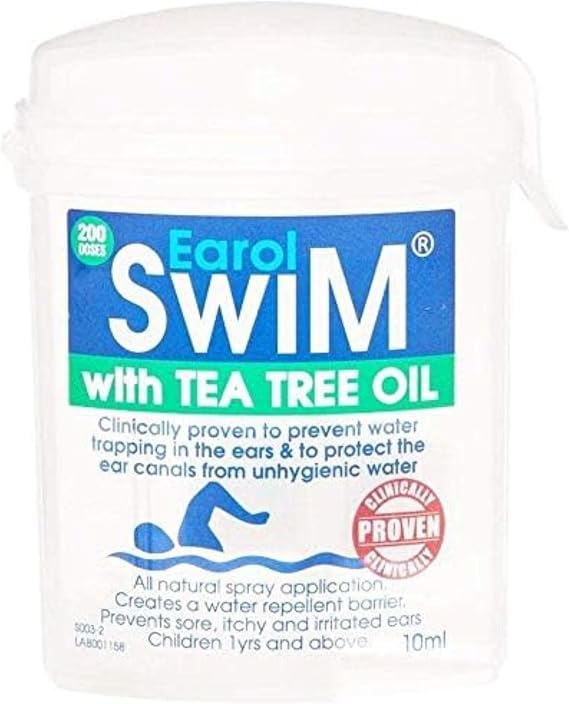 Earol Swim Ear Spray with Olive & Tea Tree Oils, 10ml (Pack of 1) | Clinically proven to protect ears against water trapping, for swimming & water sports; 200 Metered Doses in 10ml Spray Bottle