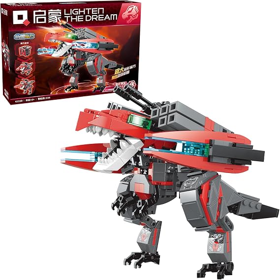 LITTLE FROGGY Transformable T-Rex Robot Building Kit 544 Pieces 2 in 1 Dinosaur Cube Model STEM Building Toy for Ages 6+