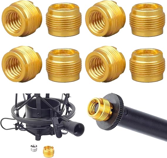 8 Pcs 5/8" Male to 3/8" Female Mic Thread Adapters