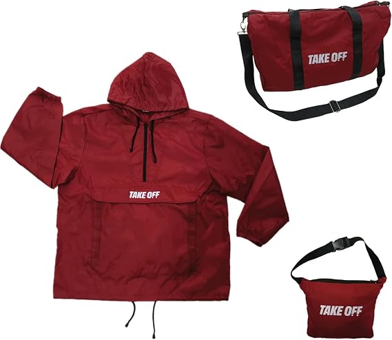 TAKE OFF Duffle Bag Jacket - Packable, Lightweight Travel Convertible Rain Coat for Travel