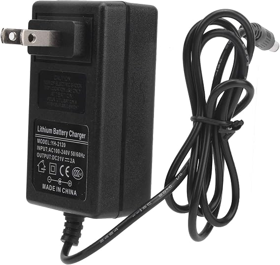 Lithium Battery Charger, 21V 2A AC Overvoltage Lithium Battery Charger US Plug Replacement