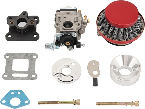 GOOFIT 15mm Carburetor Rebuild Kit with Air Filter for 2 Stroke 43cc 47cc 49cc Standup Gas Scooter Mini ATV Quad Pocket Bike Racing Motorcycle
