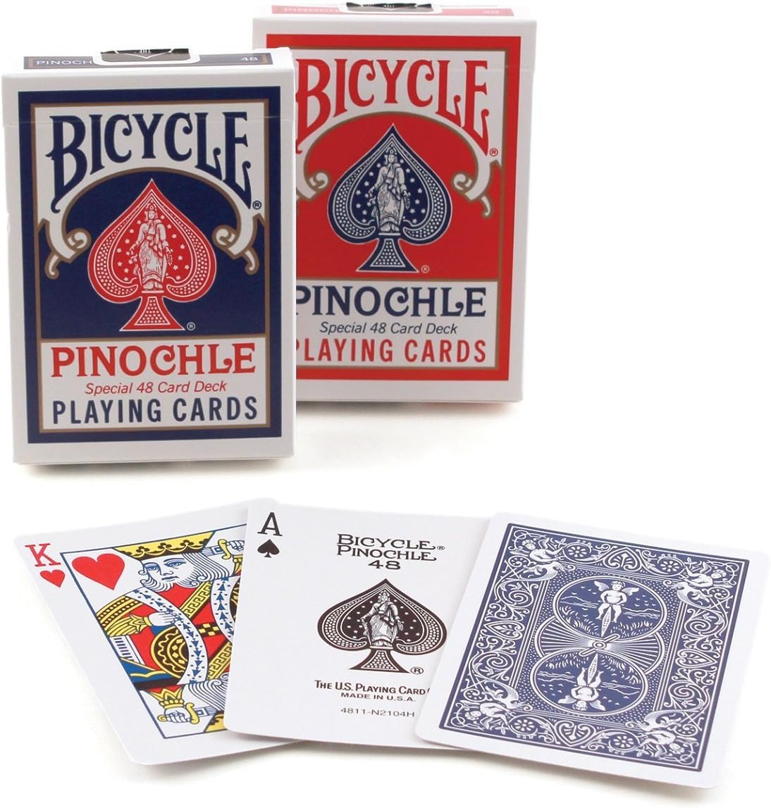 2つのデッキ自転車レッド·ブルー·ピノクルトランプレギュラーインデックス 2 Decks Bicycle Red Blue Pinochle Playing Cards RI