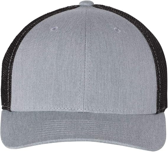 Richardson Fitted Trucker with R-Flex L/XL Heather Grey/ Black