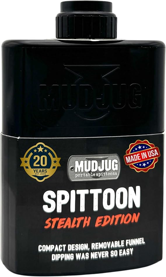 Black Stealth Travel Spittoon - Portable Spit Jug, Spill Resistant and Leak-Proof Design, Compact and Easy to Carry, Fits in Your Pocket for Convenient On-The-Go Use, Ideal for Dippers