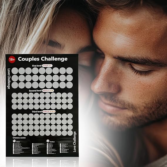 Valentines Day Scratch Off Poster, Funny Love Game Scratch Off Card, 100 Things on Date Night Couple Dating Scratch Off Poster, Date Night Challenge Scratch Off Poster Night Poster for Couples(black)