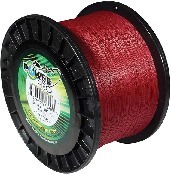 PowerPro Spectra Fiber Braided Fishing Line, Vermilion Red, 150YD/80LB