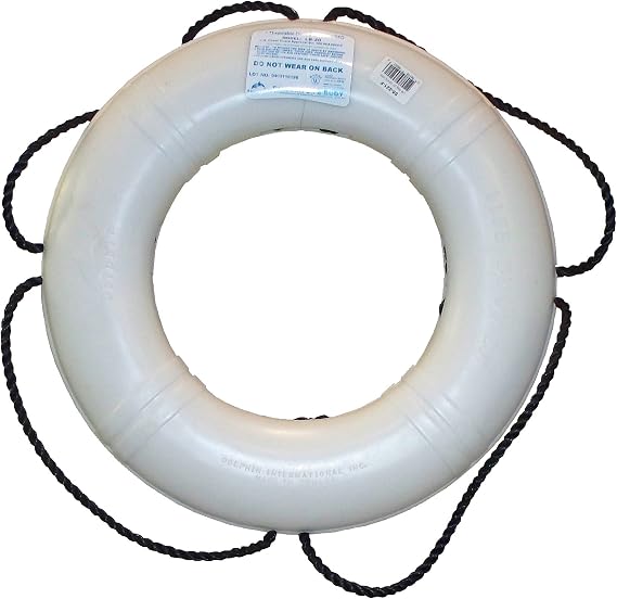 Dock Edge + Inc. USCG Approved Dolphin Life Ring Buoy (White, 24-Inch)