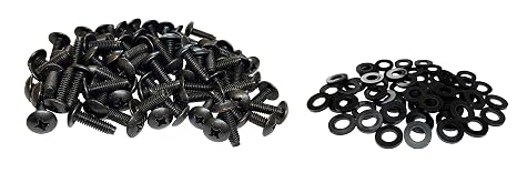 RackGold 12-24 Rack Screws w/Washers 50 Pack - USA Made