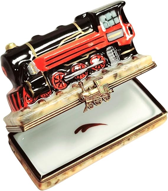 Limoges Train Locomotive Box Figurine