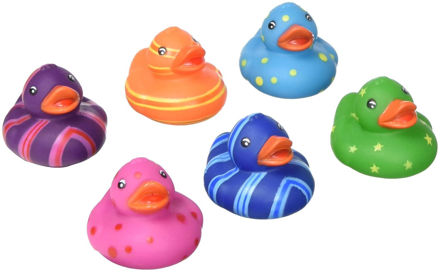 Rhode Island Novelty 2Inch Multi-ColorPattern Rubber Duckies, One Dozen
