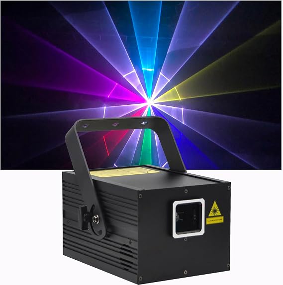 Party Disco Lights DJ Lights with Music Sound Activated 3D RGB Animation Stage Lights Compatible with DMX512 Controller, Beam Effect Scan Light for Parties Bar Nightclub Live Show