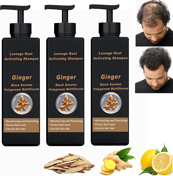 Root Activator Shampoo, ShampooNourishes Scalp and Hair, Natural Herbal Essence sham-poo, Hair Loss shampoo for Men (3PCS)