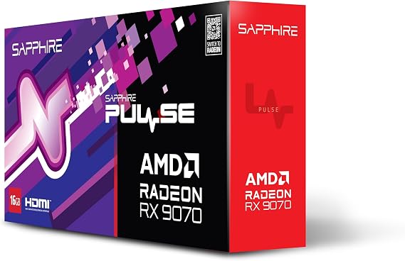 Sapphire Pulse Radeon RX 9070 AMD 16 GB GDDR6 graphics card 16.384 MB SAPPHIRE PULSE OC GBGraphics category: Gaming High-End Graphics Family: Model: RADEON Graphics Memory Size: Interface