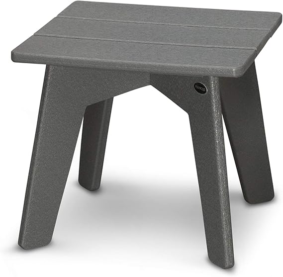 POLYWOOD Riviera Side Table, Slate Grey