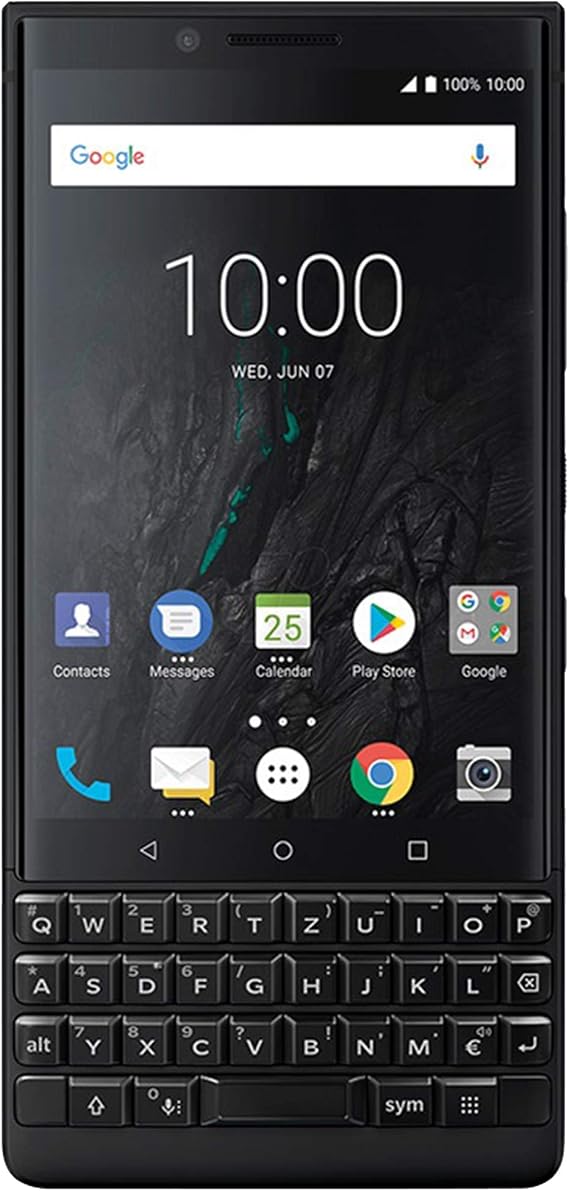 BlackBerry KEY2 128GB (Dual-SIM, BBF100-6, QWERTZ Keypad) Factory Unlocked SIM-Free 4G Smartphone (Black Edition)