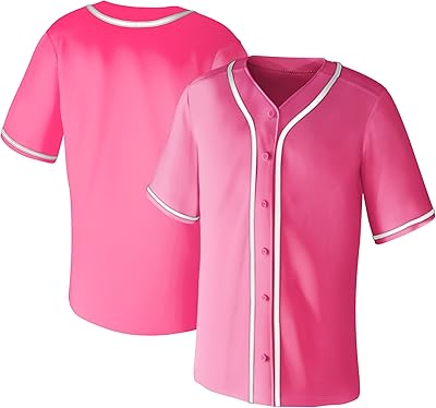 Blank Baseball Jerseys for Men Shirts Short Sleeve Hip Hop Sports Casual Button Down Uniforms Hip Pop
