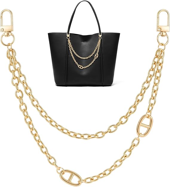 DEVPSISR 1Pcs Gold Purse Chain Charms for Handbags Wallet Crossbody Bag Strap Extender Chain Women Bag Decoration Accessories(Style1(1PCS)-Gold)
