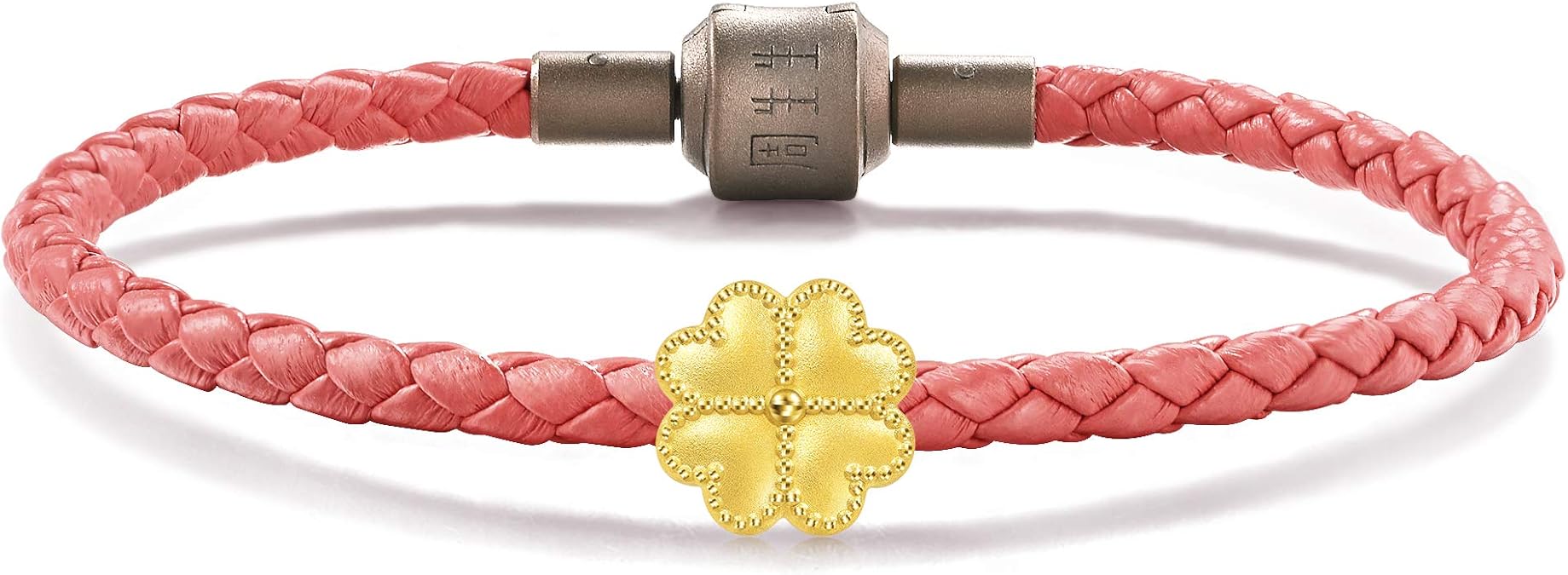 CHOW SANG SANG 999 24K Gold Charme Four-leaf Lucky Clover Mini Charm Bracelet for Women 92447C