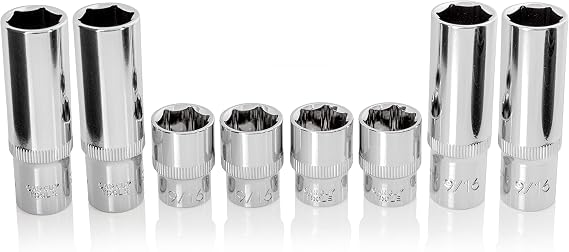 BRAZEN 9/16" Socket Eight Pack (3/8" Drive, Multi-Type)