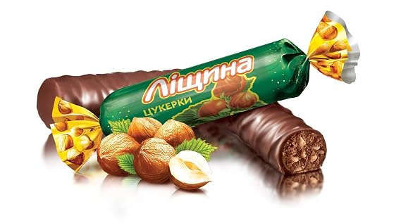 Roshen Leshchina Chocolate Candy with Chopped Hazelnuts, Delicious, Flavorful Sweets Bulk Candy 1kg/2.2lb