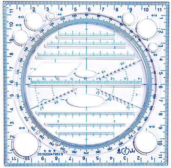 VALINK Circle Maker Tool, Multifunctional Geometric Ruler Geometric Drawing Template Measuring Tool For School Office Supplies