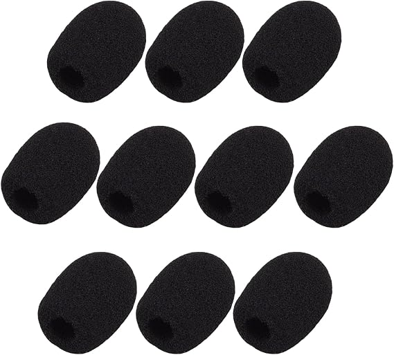 10 Pack Mini-size Lapel Headset Microphone Windscreen, Microphone Mini Foam Cover for Variety of Headset Microphone Noise Reduction