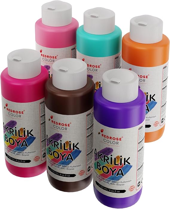 Red Rose Tamamlayıcı Renkler Akrilik Boya 6'lı Set 6x120 ml