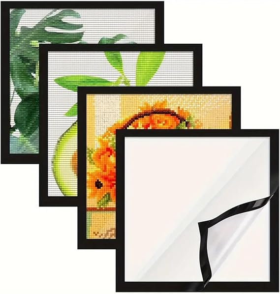 Huacan Diamond Painting Frames 12x12in/30x30cm, Magnetic Diamond Art Frame Self-Adhesive (4 Pack)