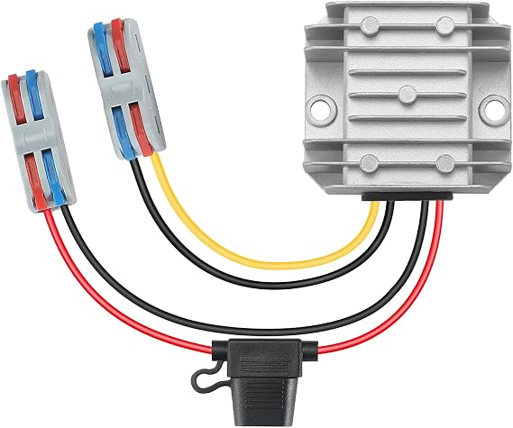 DC/DC Buck 15-35V to 12V Power Supply, Voltage Converter with Fuse to 12V10A 120W MAX Power Transformer Waterproof Step Down Module for Automotive, LED Lights, Boat Dock, Instruments
