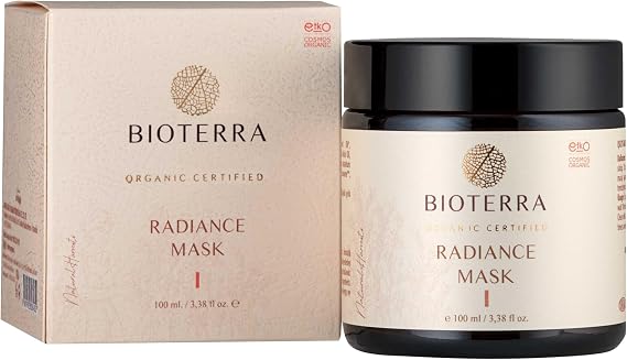 Bioterra Organic Radiance Face Mask, Natural Ingredients, Intense Hydration Formula, For Glowing Skin, 100 ml