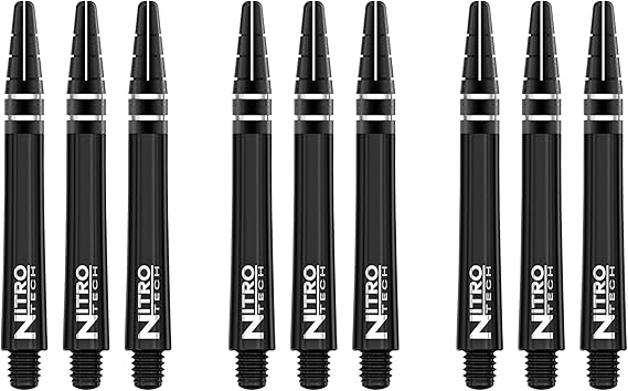 RED DRAGON Nitrotech Dart Shafts - Transparent Polymer Stems with Flight Locking System for Secure Flight Retention - Available in Short, Intermediate & Medium Sizes and Multiple Colors