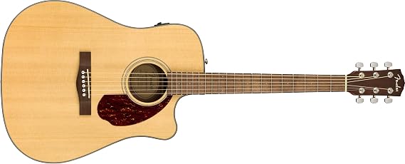 Fender CD-140SCE Dreadnought Cutaway Acoustic Electric Guitar, Fishman Pickup and Preamp System, Natural, with Case