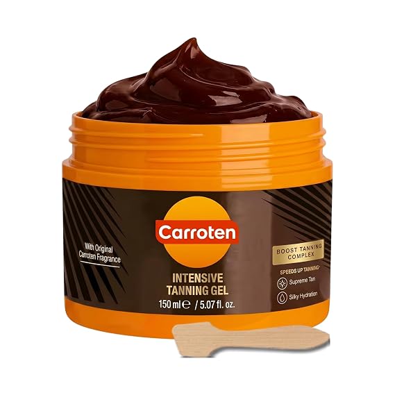 Carroten Intensive Tanning Gel, Browning Tan Accelerator, 5 oz + Spatula