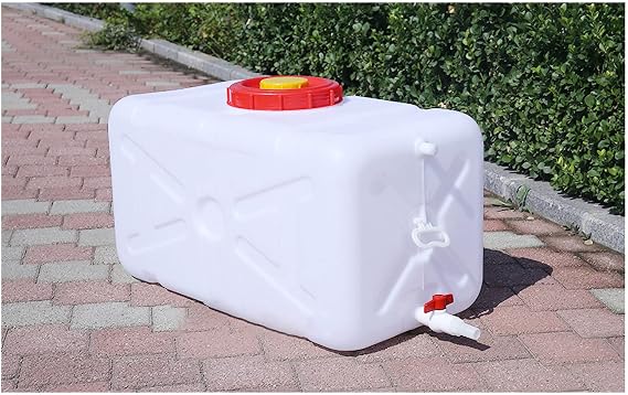 NAKAN Water Container Large White Food Storage Container, Plastic Water Container with Lid and Handle, 25L/30L/47L/75L/110L/150L/200L Large(Color:110L)