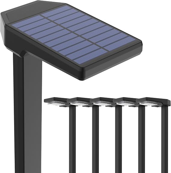 AUDERWIN 6 Pack Color Changing & Sync Smart Solar Pathway Lights, Solar Lights Outdoor Waterproof, 9 Modes (Warm White/Cool White/RGB) Landscape
