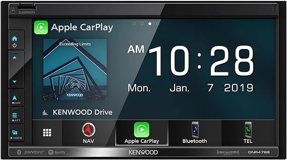 KENWOOD DNR476S 6.8" Car Stereo, Garmin Navigation Built in, Inrix Traffic Service, CarPlay and Android Auto, Bluetooth, (Does Not Play DVD's)