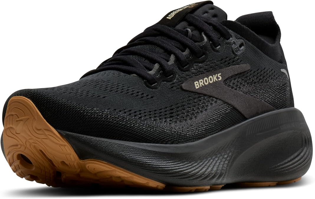 Brooks Men's Adrenaline GTS 25 Support Running & Walking Shoe, Black/Biscuit , 7