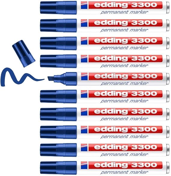 edding 3300 Permanent Marker, Pack of 10 blue