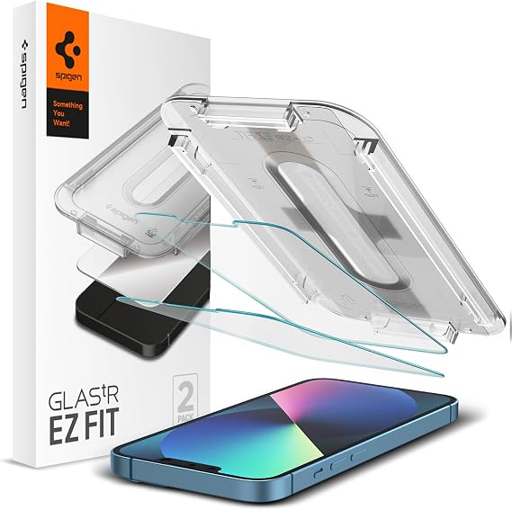 Spigen iPhone 13 mini ile Uyumlu Kolay Kurulum Cam Ekran Koruyucu GLAS.tR EZ Fit HD (2 Adet) Şeffaf - AGL03396 (Spigen TR Garantili)